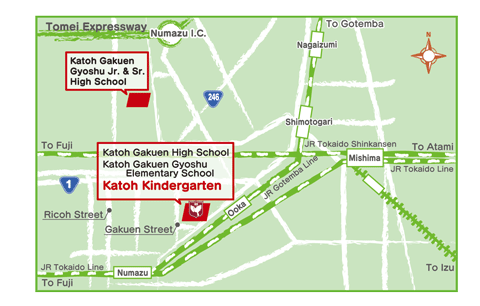 加藤幼稚園への地図